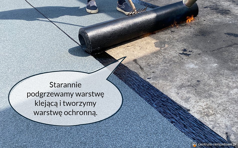 Papa na dachu - proces wygrzewania i układania.