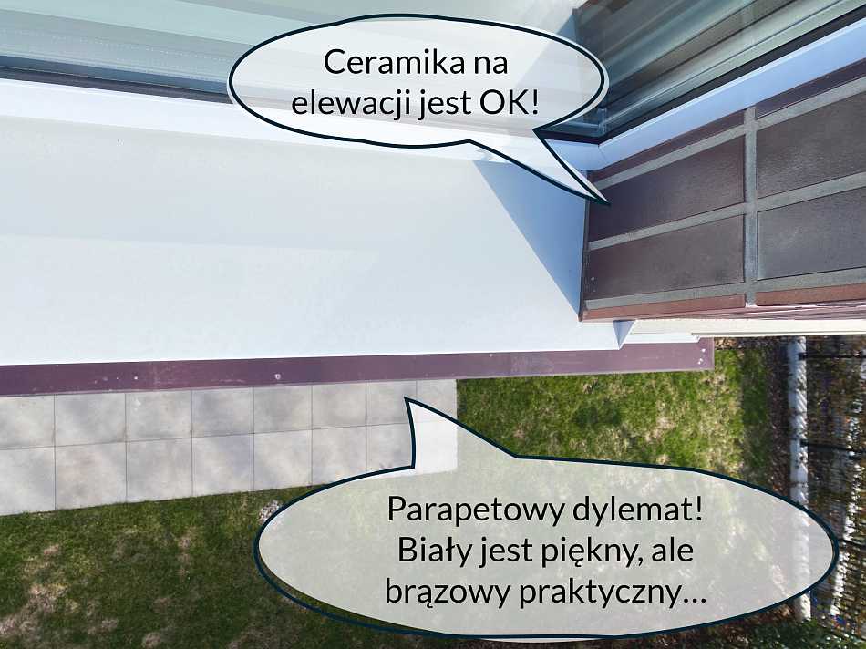 Ceramika na elewacji i kolor parapetów - praktyczne uwagi.