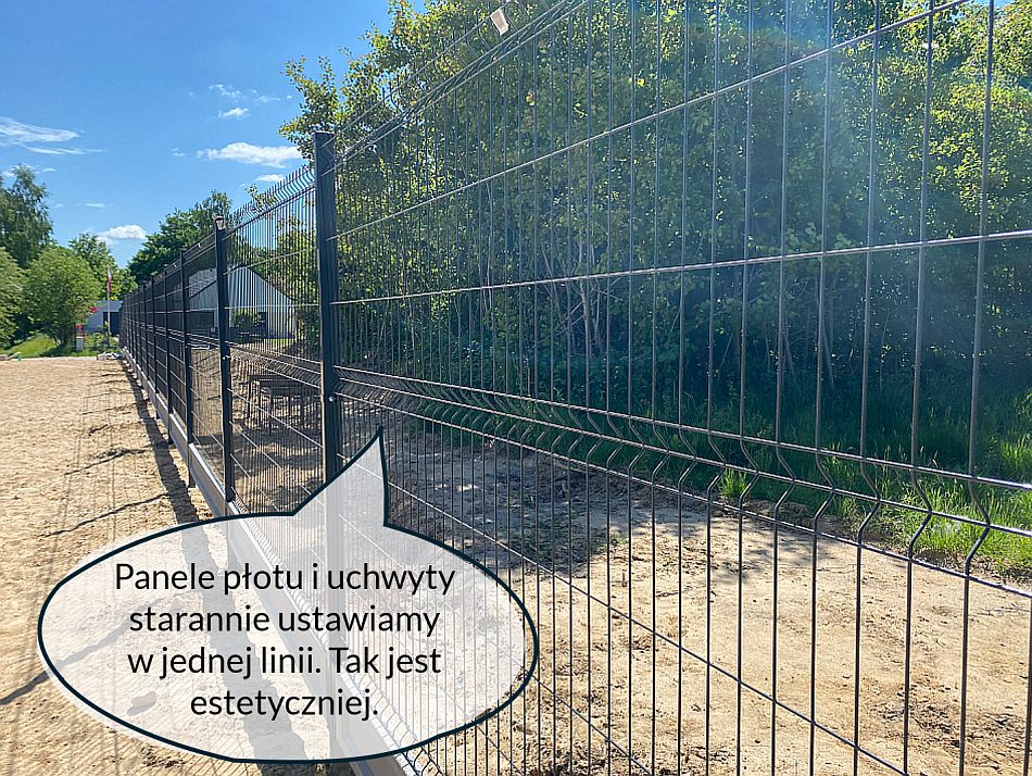 Ogrodzenie z siatki - widok na poszczególne panele.